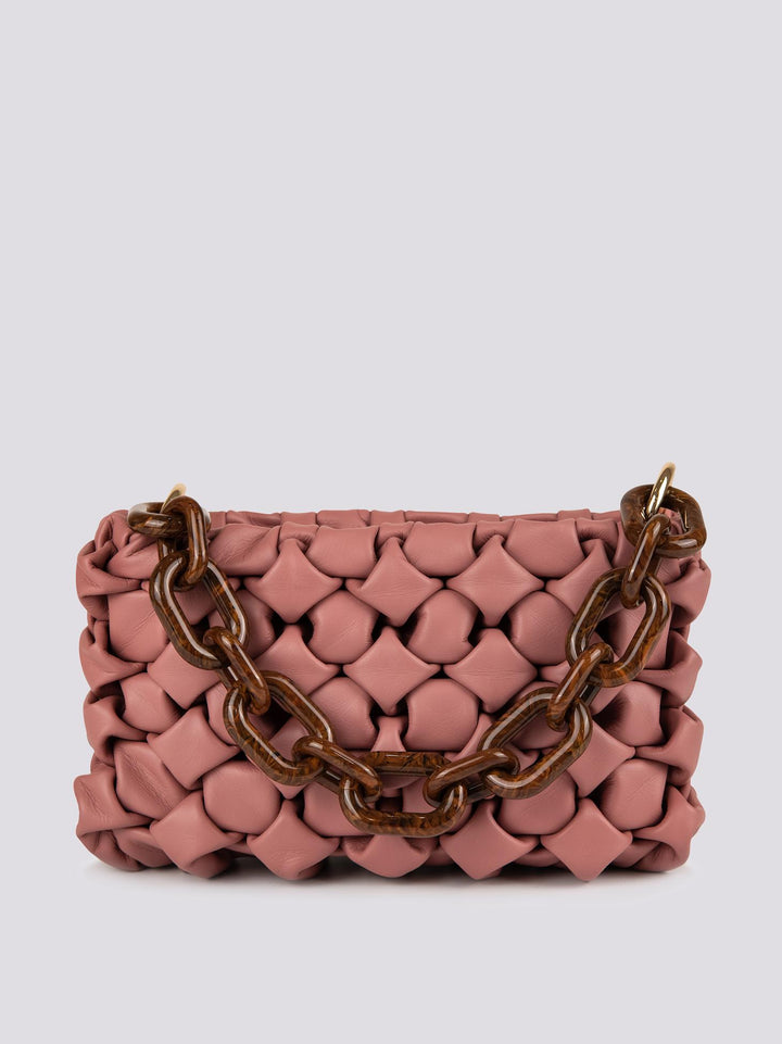 Borsa Curly In Pelle Intrecciata Rosa Antico CURLY ROSA ANTICO BIMOR 