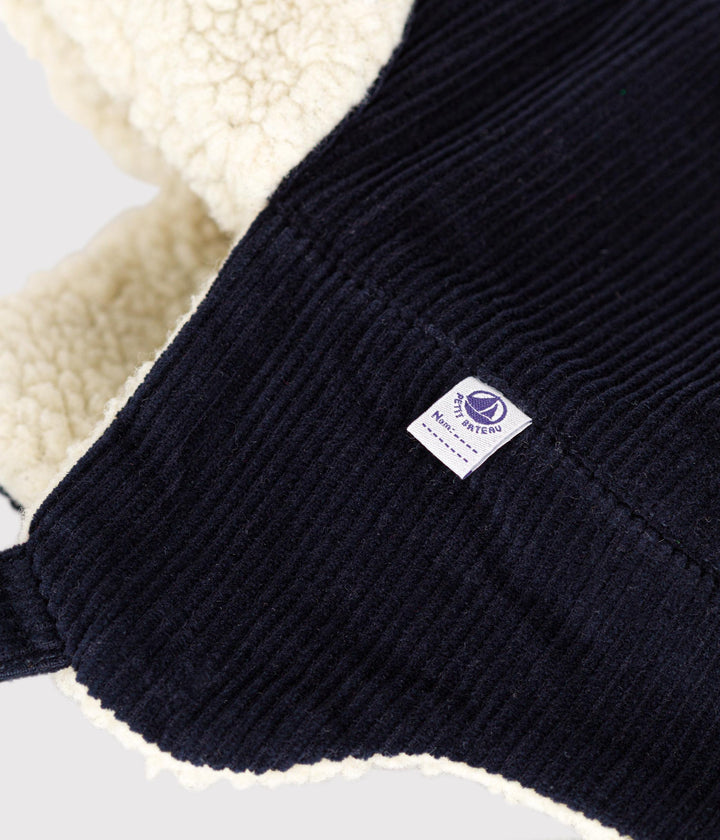 Colbacco in velluto a coste blu A0AUD 03 PETIT BATEAU 