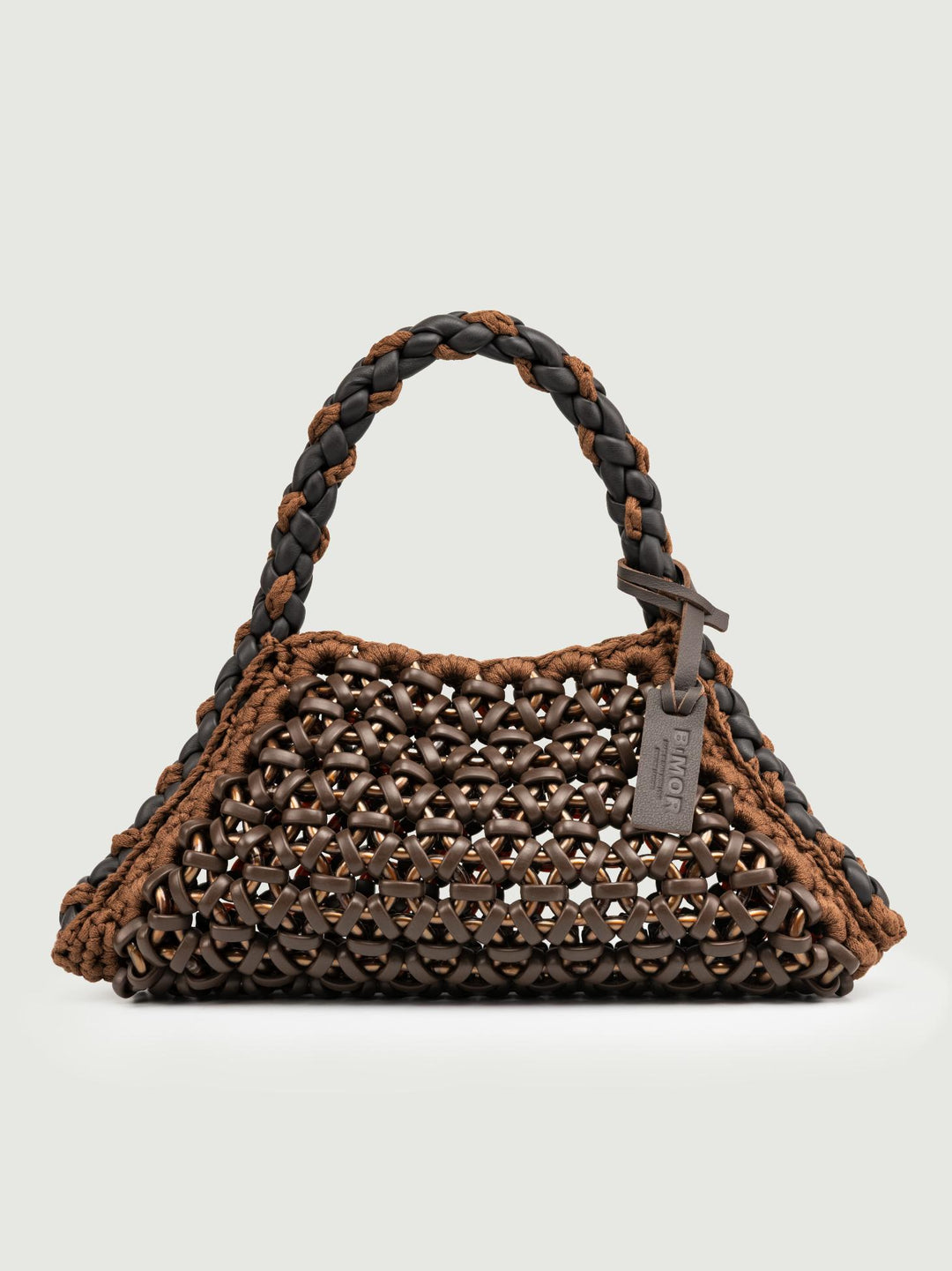 BORSA BIG CRUSH IN RESINA E PELLE TESTA MORO BIG CRUSH T.MORO BIMOR 