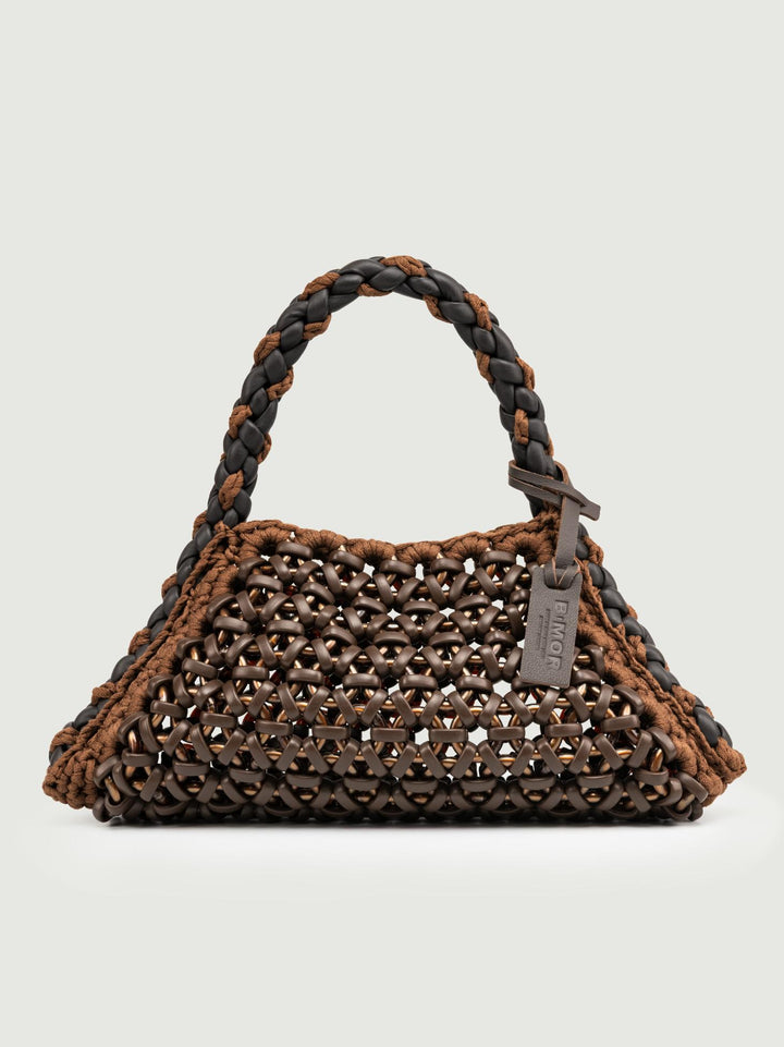 BORSA BIG CRUSH IN RESINA E PELLE TESTA MORO BIG CRUSH T.MORO BIMOR 