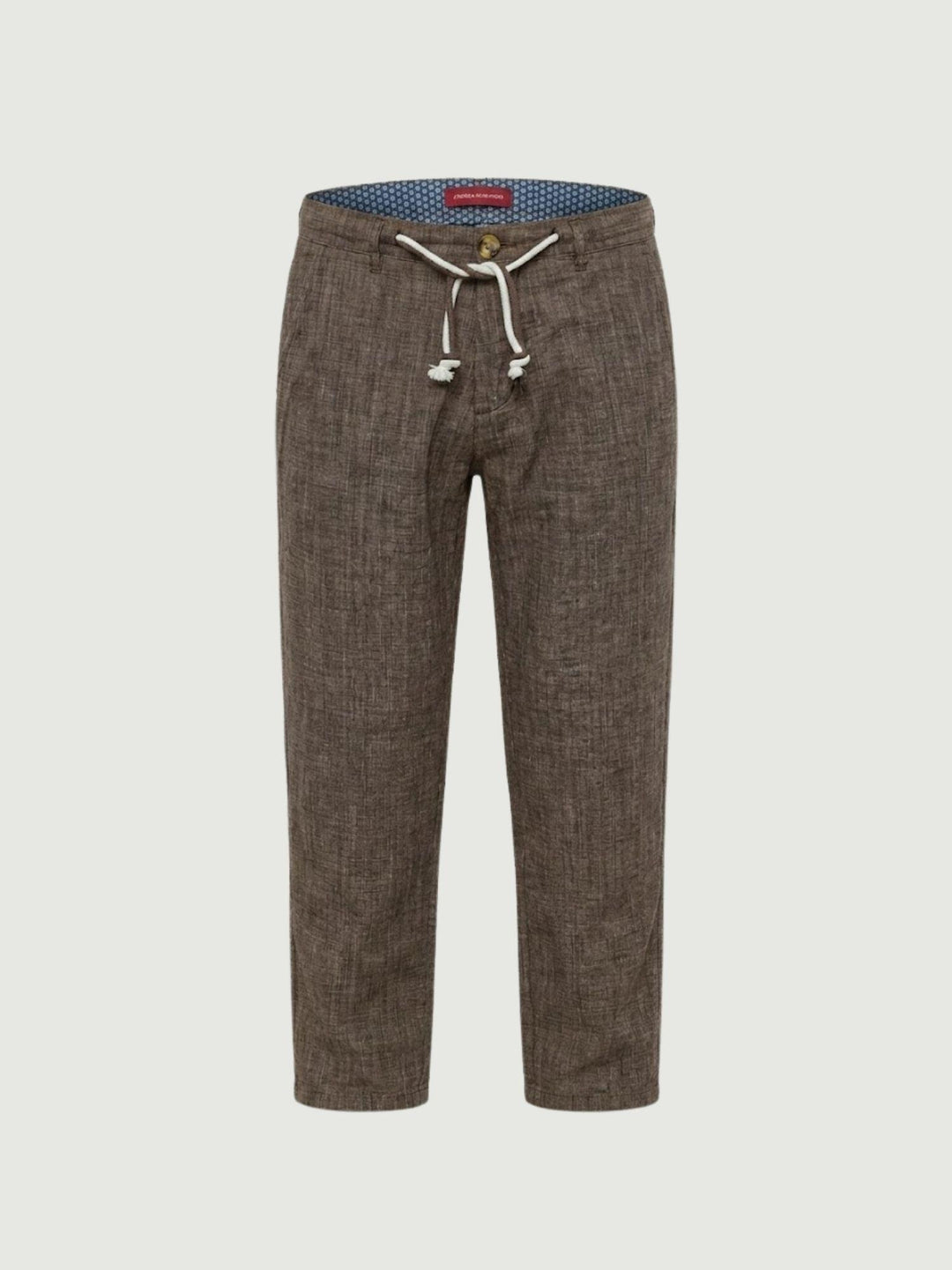 Pantalone in cotone con coulisse fiammato tabacco PTN00622 TABACCO ANDREA MORANDO 
