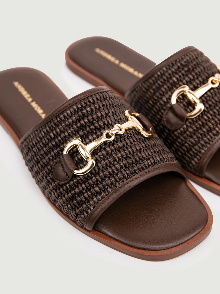 CIABATTINA IN RAFIA MARRONE