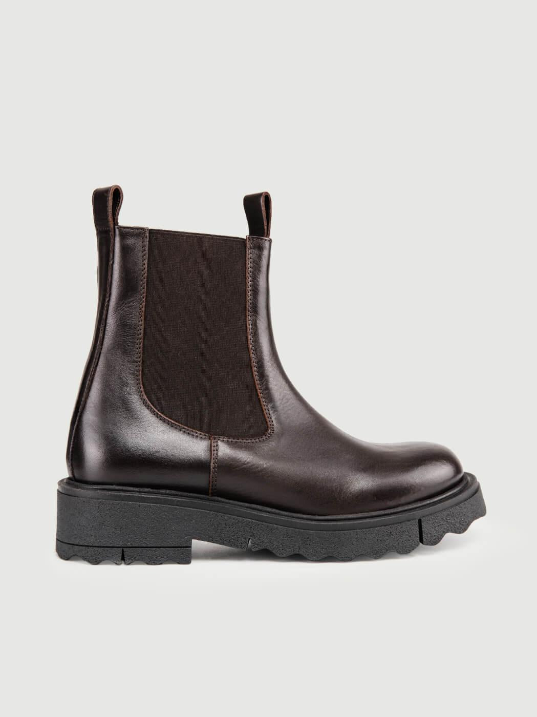 STIVALETTO BEATLES IN PELLE SPAZZOLATA TESTA MORO 5208-13 CRUST ANDREA MORANDO 