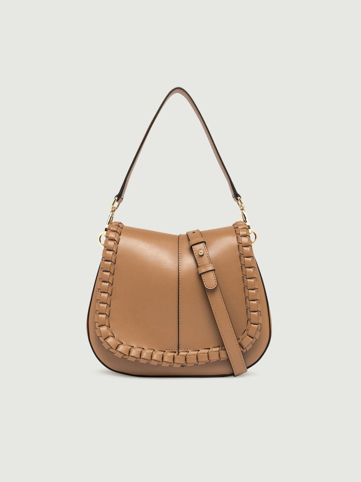 Borsa a spalla Helena Round special in pelle New Cuoio BS 10846 PRCK-THR 7042 GIANNI CHIARINI 