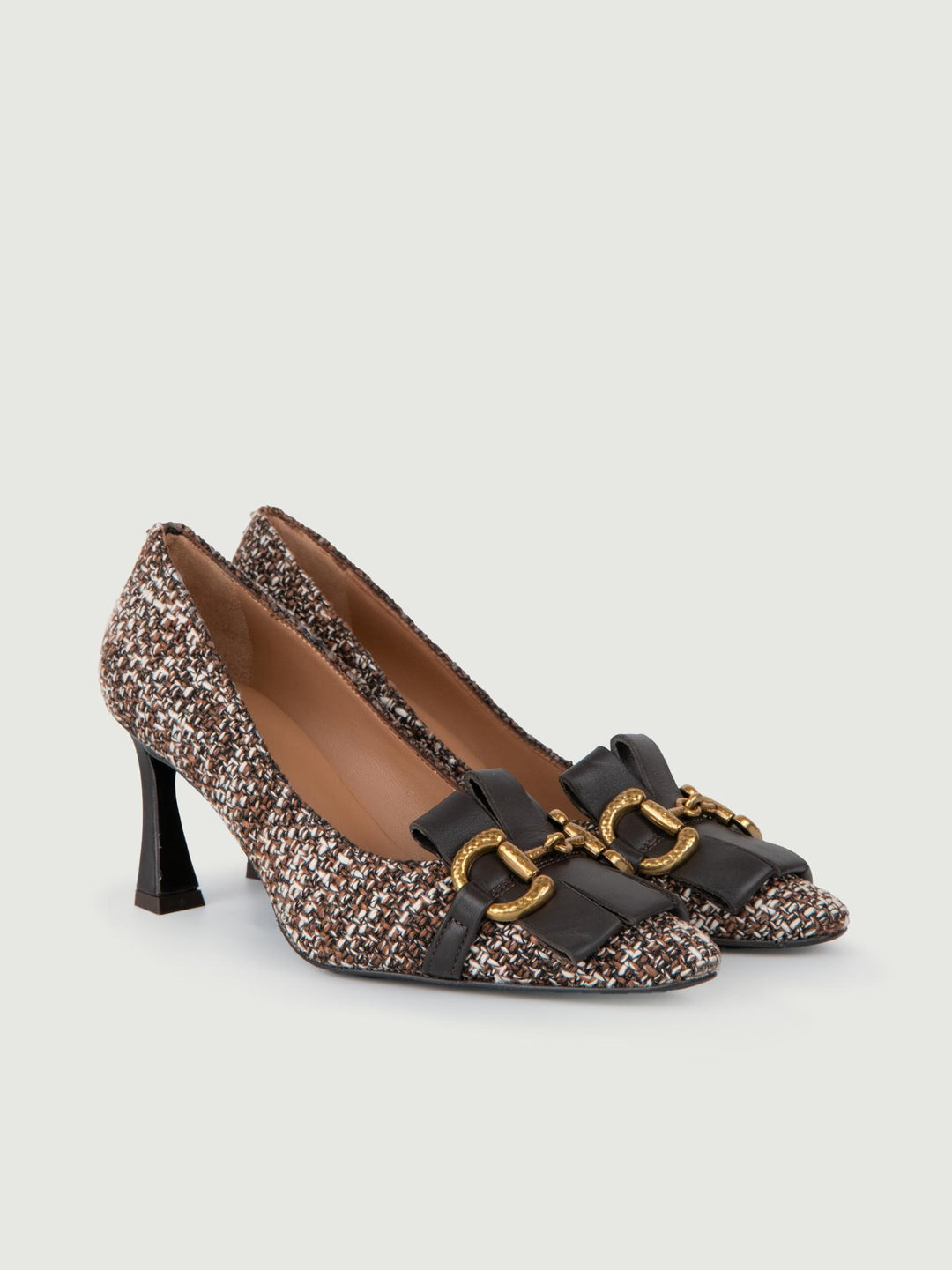 DÉCOLLETÉ' IN TWEED MARRONE CON MORSETTO