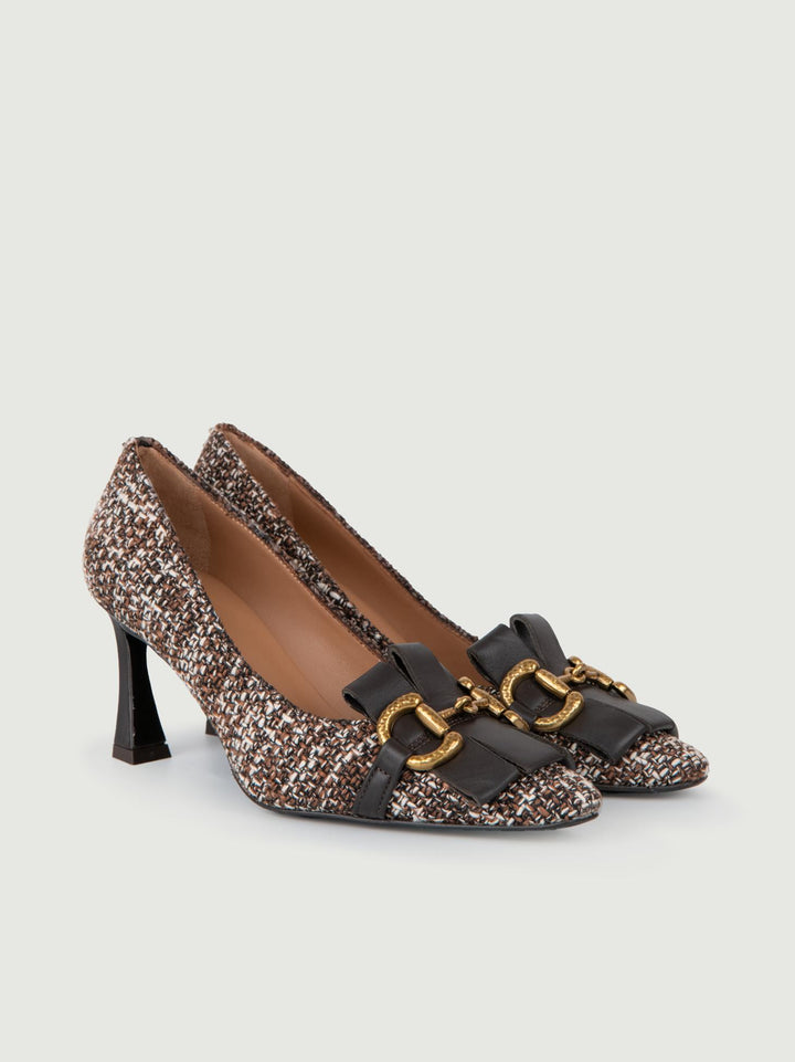 DÉCOLLETÉ' IN TWEED MARRONE CON MORSETTO