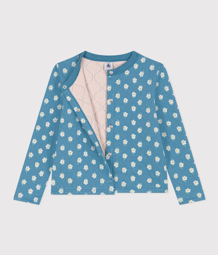 CARDIGAN IN TUBIQUE TRAPUNTATO BAMBINA A084Z 02 PETIT BATEAU 