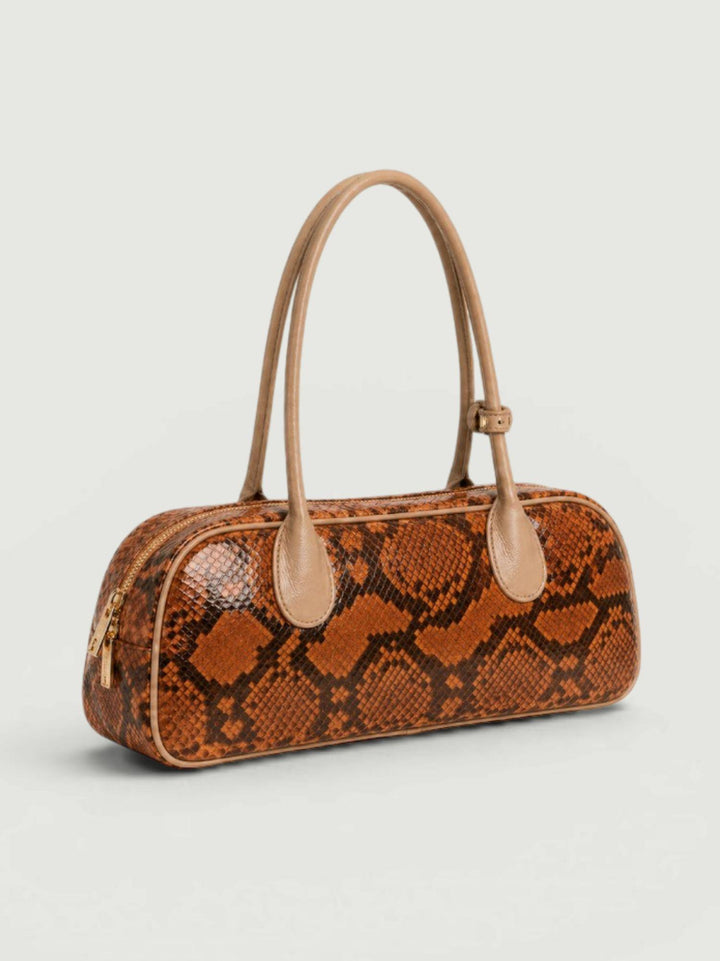 Borsa a spalla Doxie in pelle di pitone arancione DOXIE PITONE ARANCIONE BIMOR 