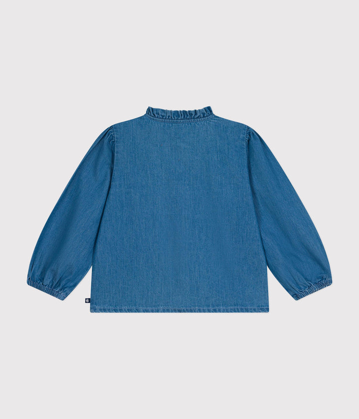 Blusa a maniche lunghe in denim A0B6C 01 PETIT BATEAU 