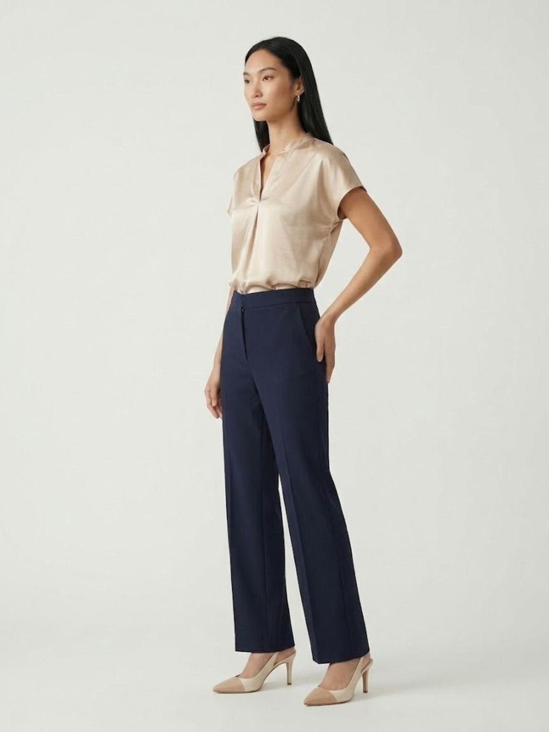 Pantalone con pinces navy 4565 847 ANDREA MORANDO 