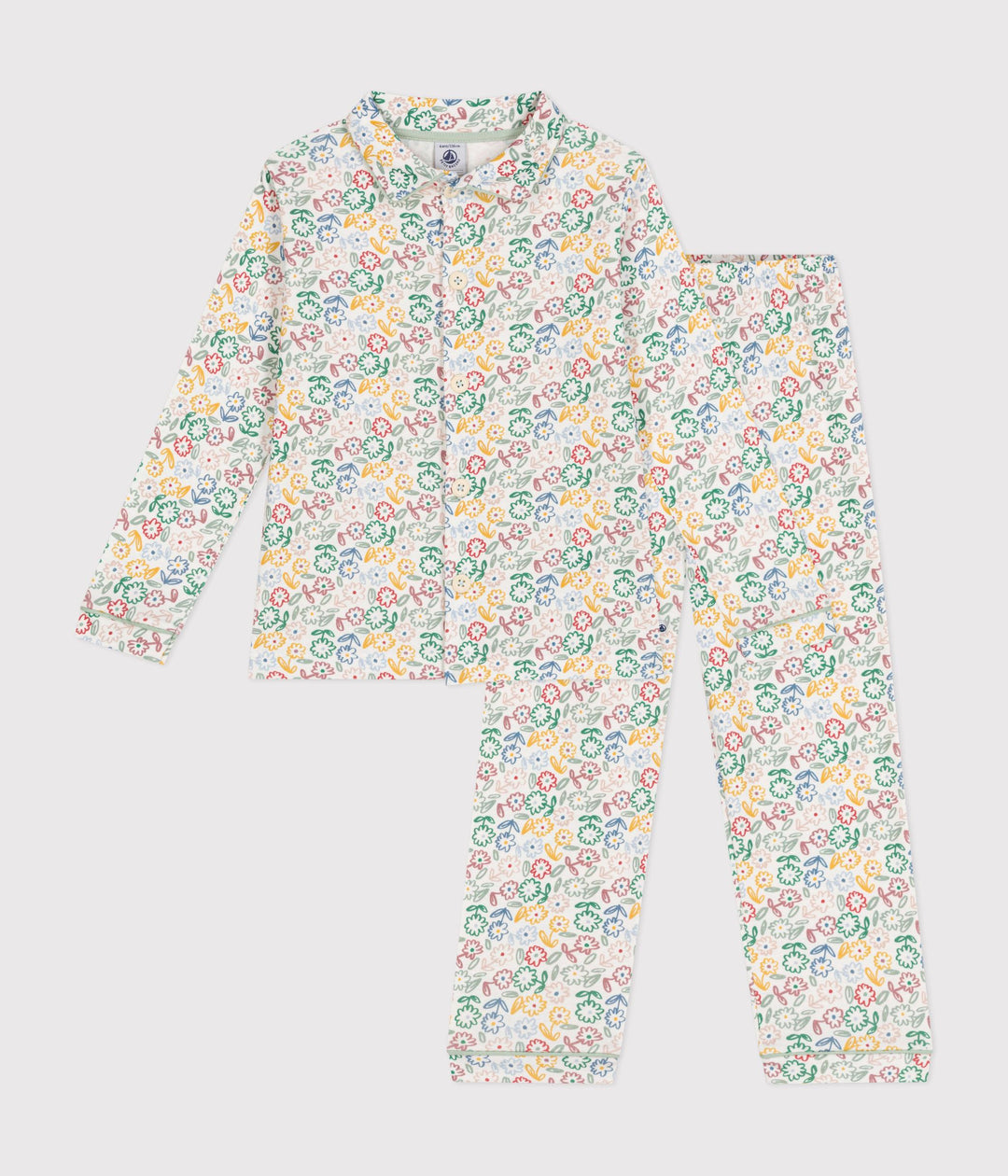 Pigiama in cotone con stampa a fiori A0AVZ 03 PETIT BATEAU 