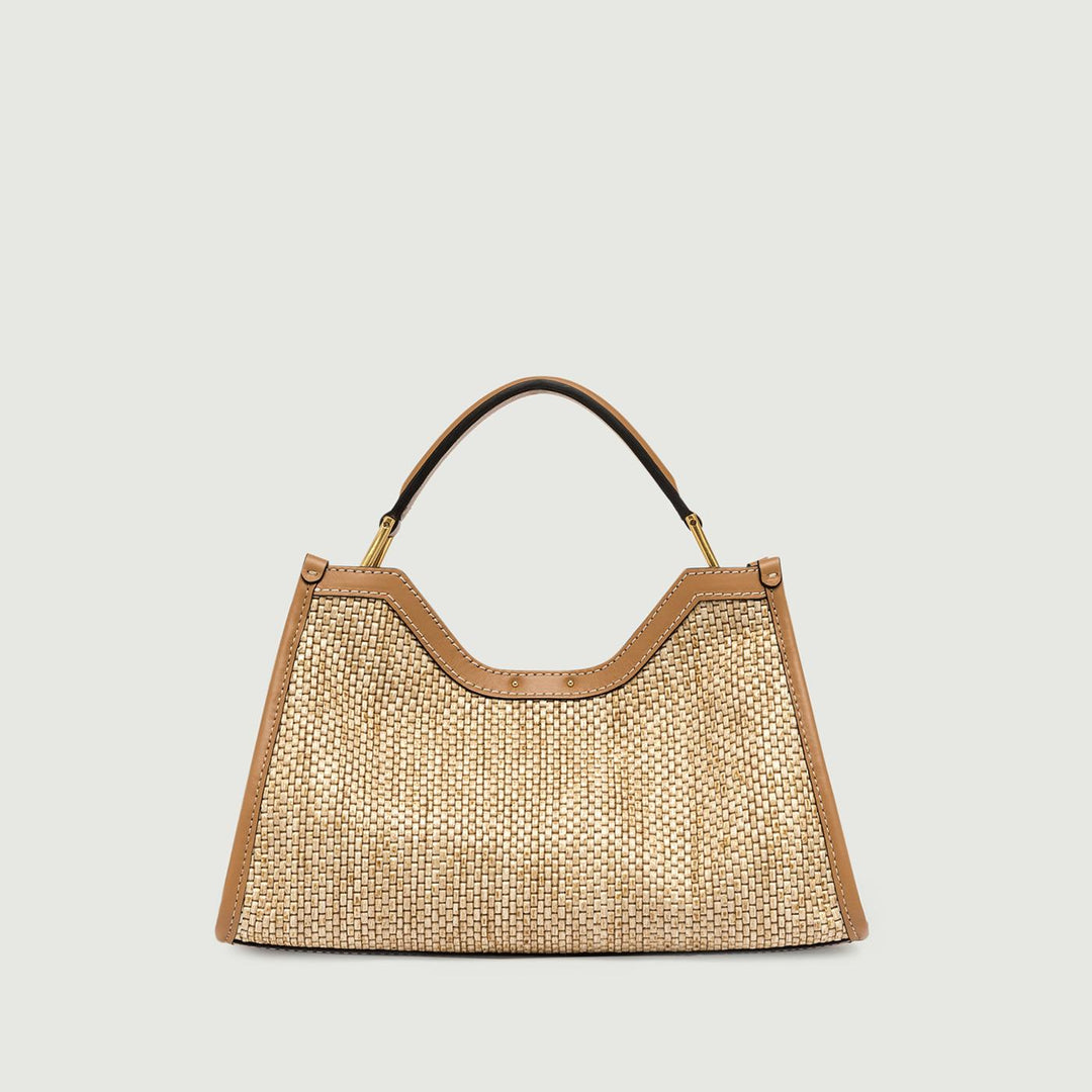 Borsa a spalla Aurora in paglia intrecciata BS 10835 BRICK-PL 11557 GIANNI CHIARINI 