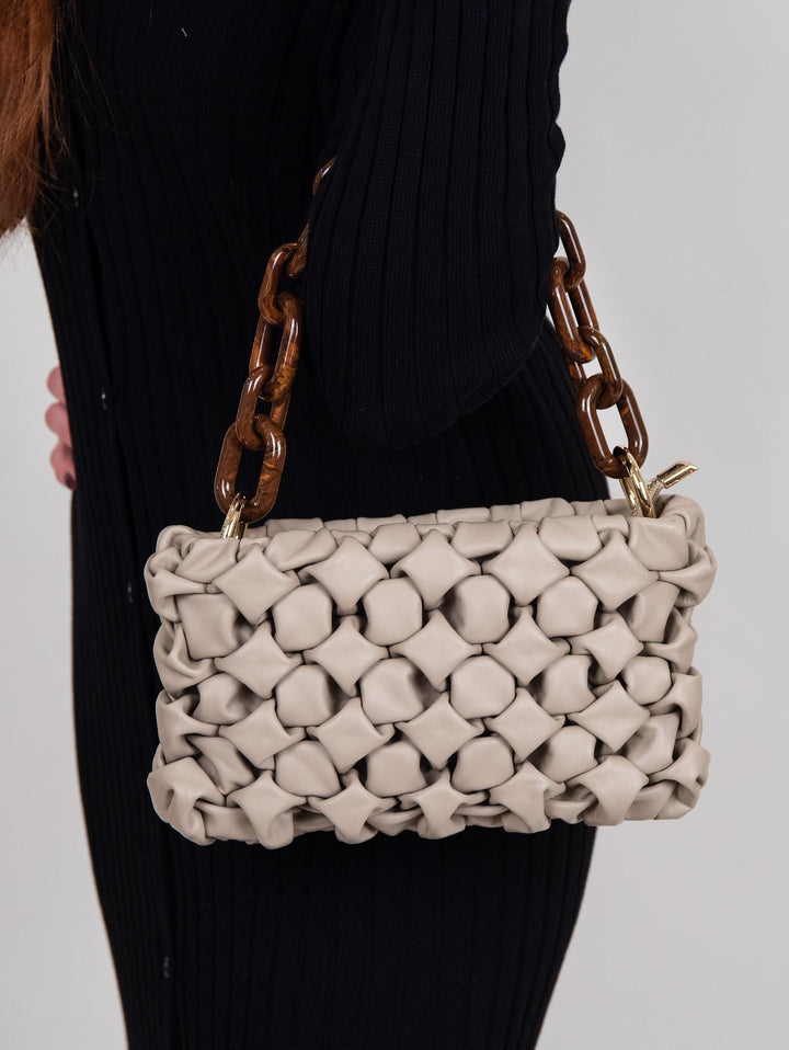 BORSA "CURLY " IN PELLE INTRECCIATA COLOR CAPPUCCINO CURLY CAPPUCCINO BIMOR 