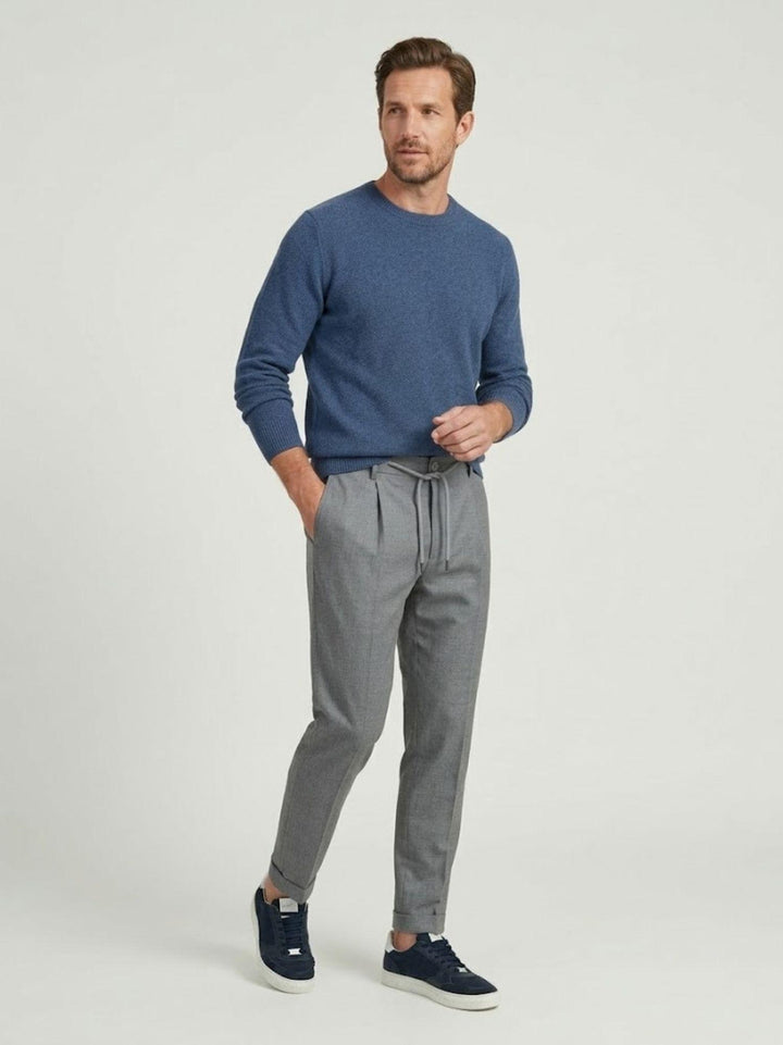 Pantalone fresco lana con coulisse grigio 01PL0204M 9002 ANDREA MORANDO 