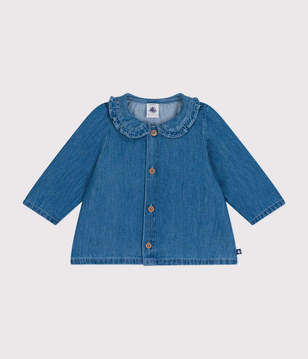 Blusa in denim leggero neonato A0B3B 01 PETIT BATEAU 