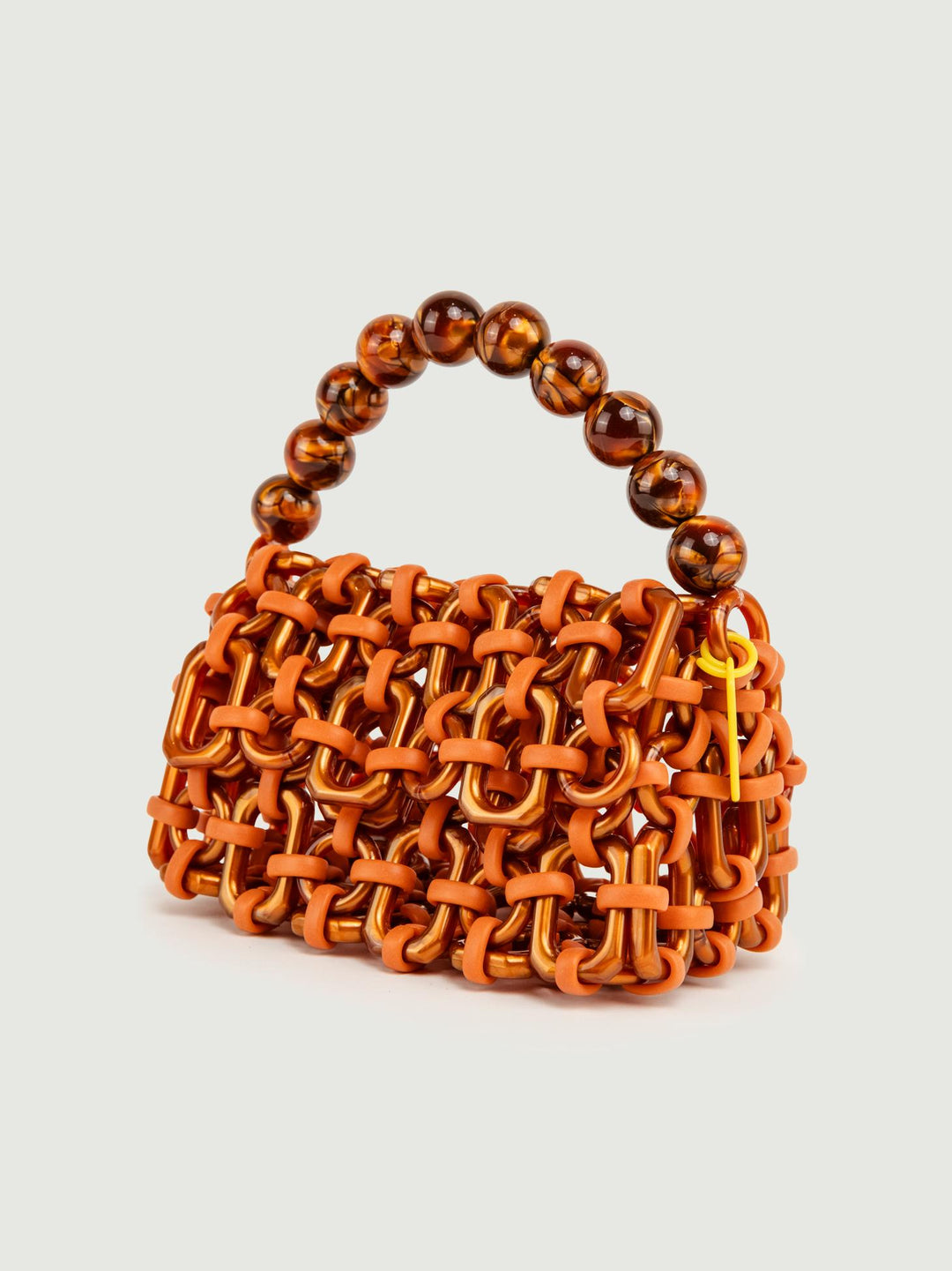 BORSA BUBBLE IN RESINA ARANCIO METALLIZZATO BUBBLE METALLIC ORANGE BIMOR 