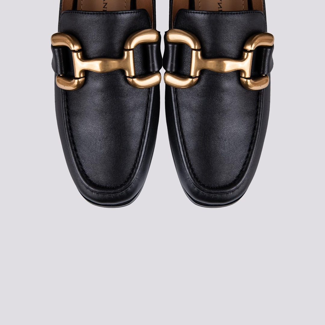 MOCASSINO CON MORSETTO FRONTALE IN PELLE NERO 572Z10VK NEGRO ANDREA MORANDO 