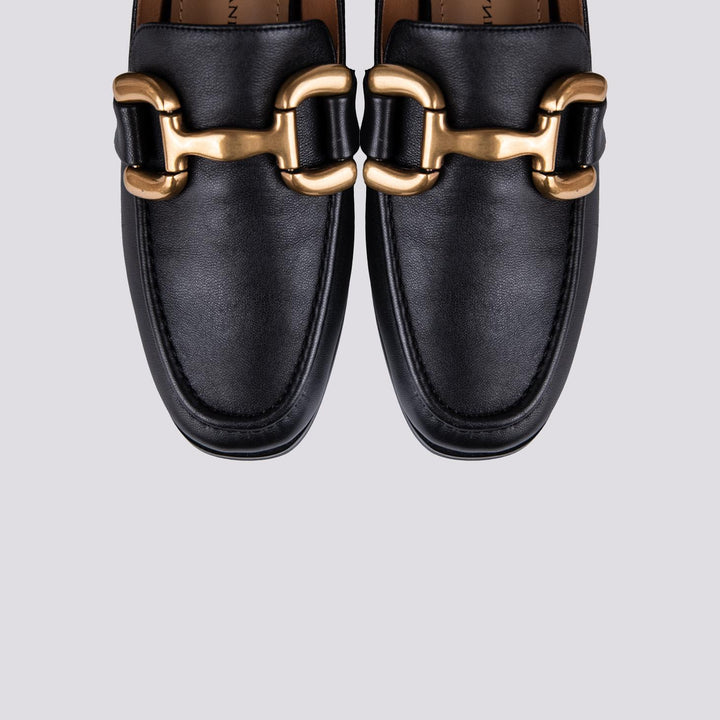 MOCASSINO CON MORSETTO FRONTALE IN PELLE NERO 572Z10VK NEGRO ANDREA MORANDO 