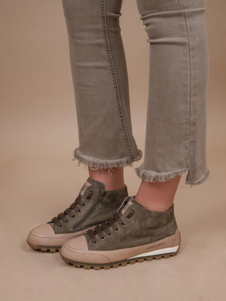 Sneaker JANIS MID in camoscio verde militare 2017967 011E10 CANDICE COOPER 
