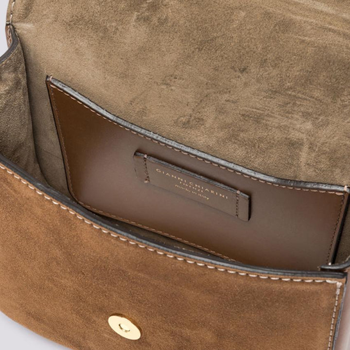 BORSA tracolla Meg In suede marrone BS 9015 CM-PLMCP 099 GIANNI CHIARINI 