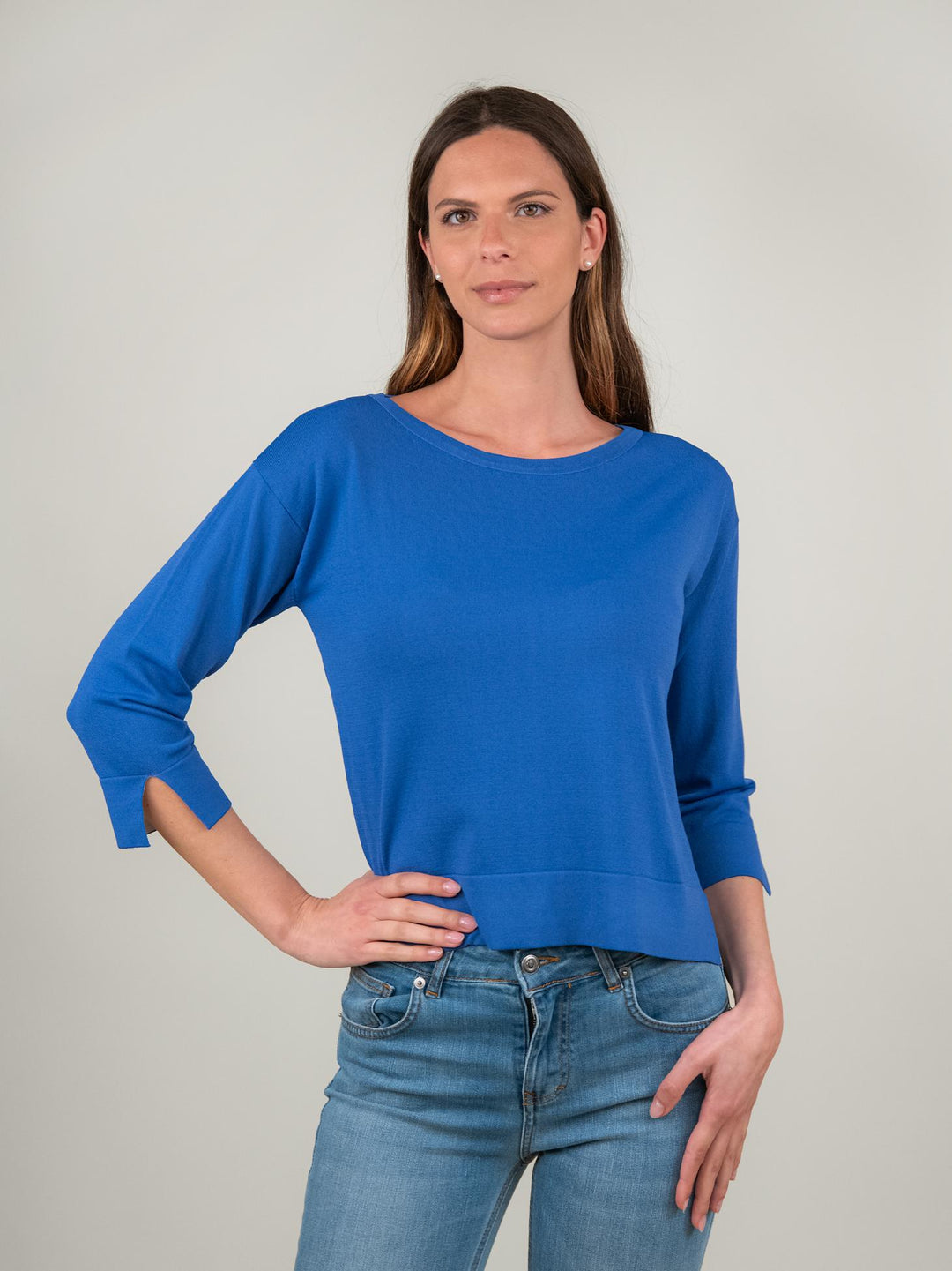 MAGLIA BLUETTE SCOLLO A BARCHETTA 2416106 74 ANDREA MORANDO 
