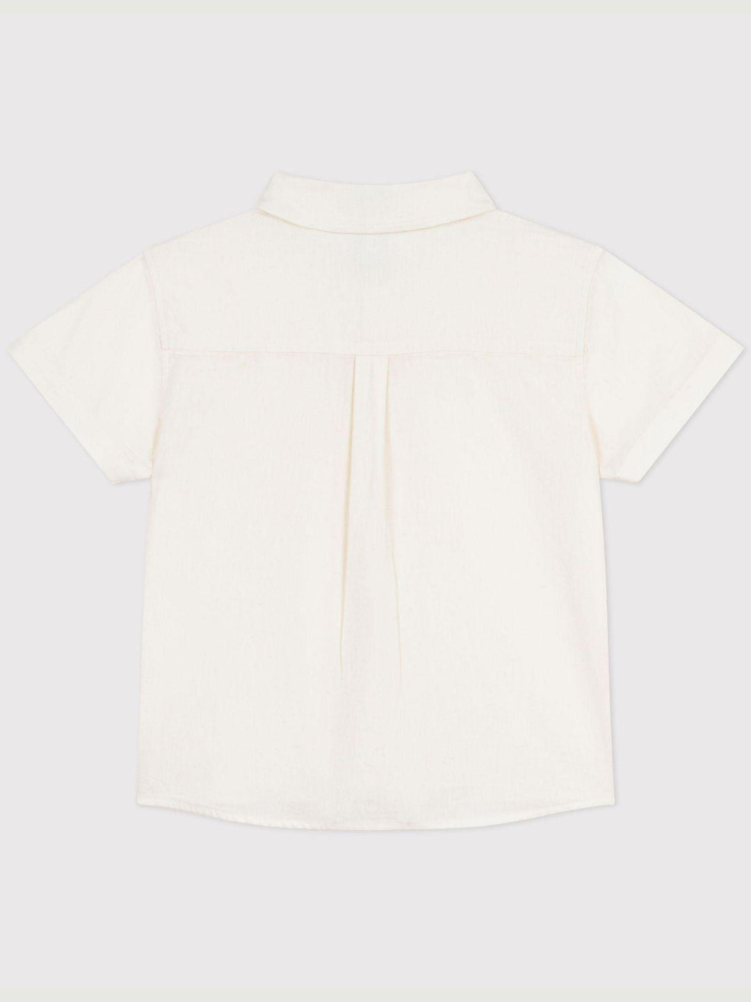 Camicia in lino e cotone bianca A0F0H 01 PETIT BATEAU 