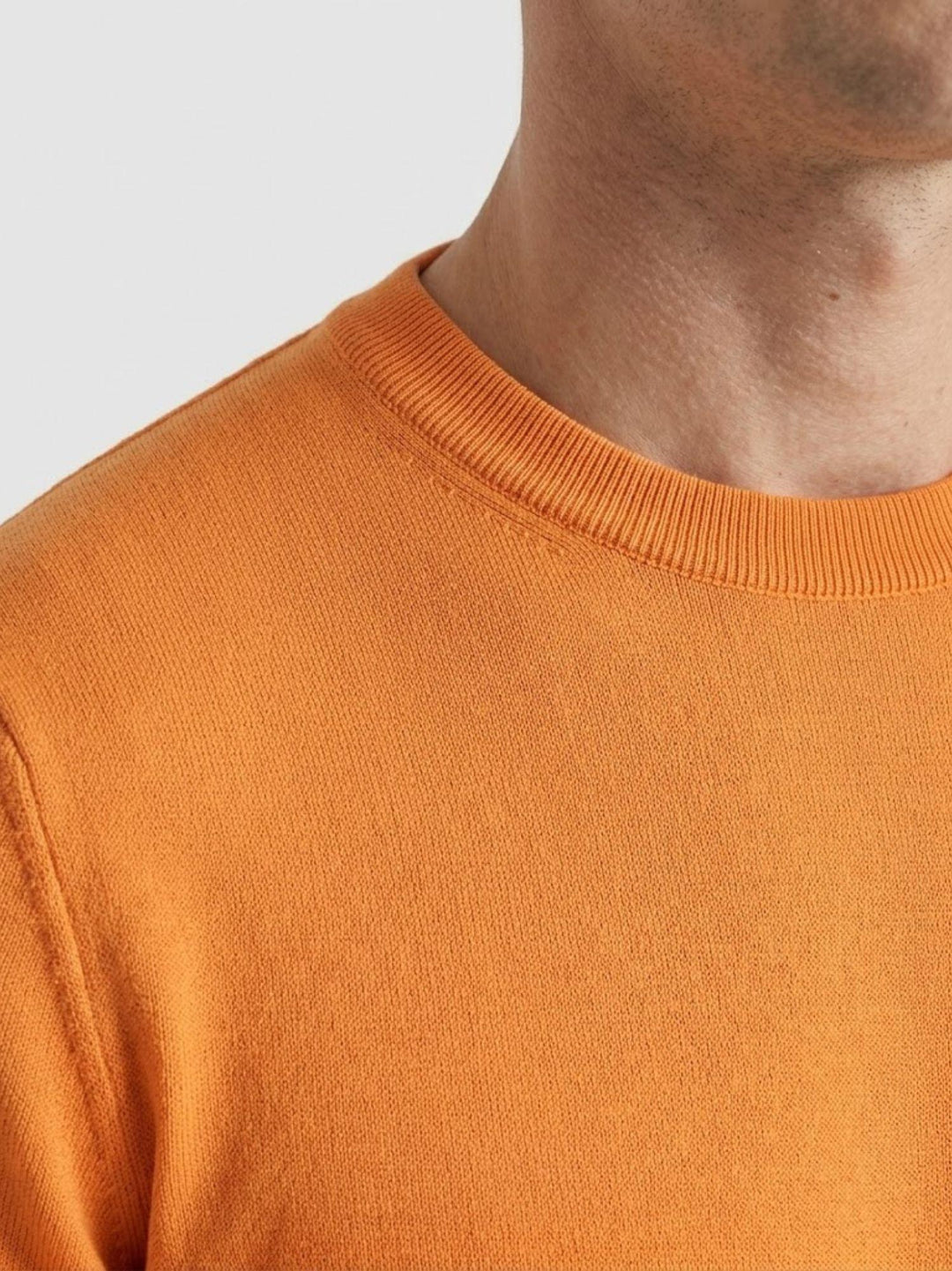 T-shirt girocollo in tencel arancione 9-LY0014 5006 ANDREA MORANDO 