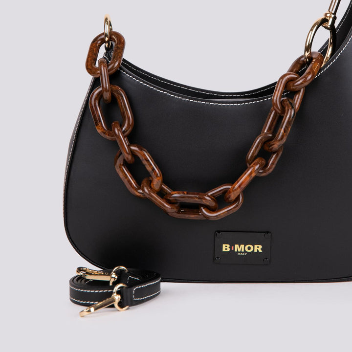 Borsa In Pelle nera Con Tracolla In Osso Curvy CURVY NERO BIMOR 