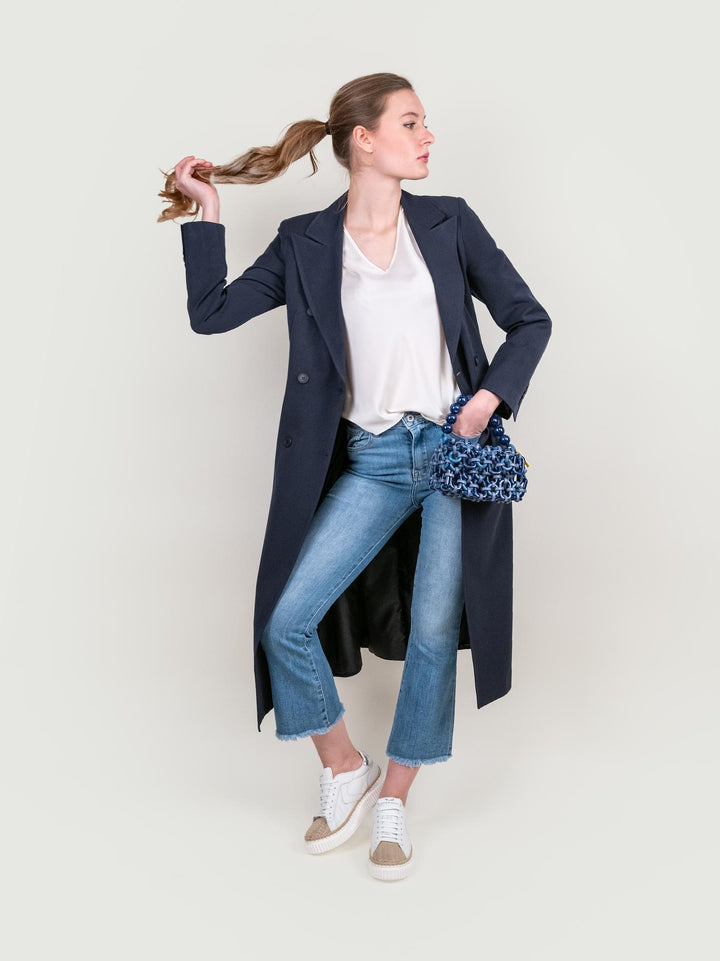 CAPPOTTO LUNGO DOPPIOPETTO BLU