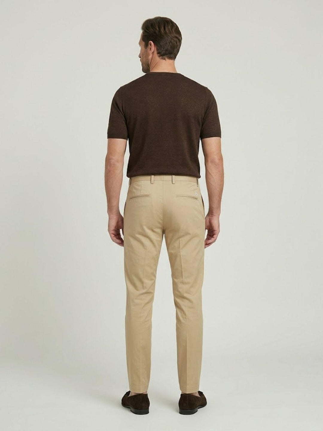 Pantalone chino con gancetto in cotone beige T526BRO 748 NOLAB 
