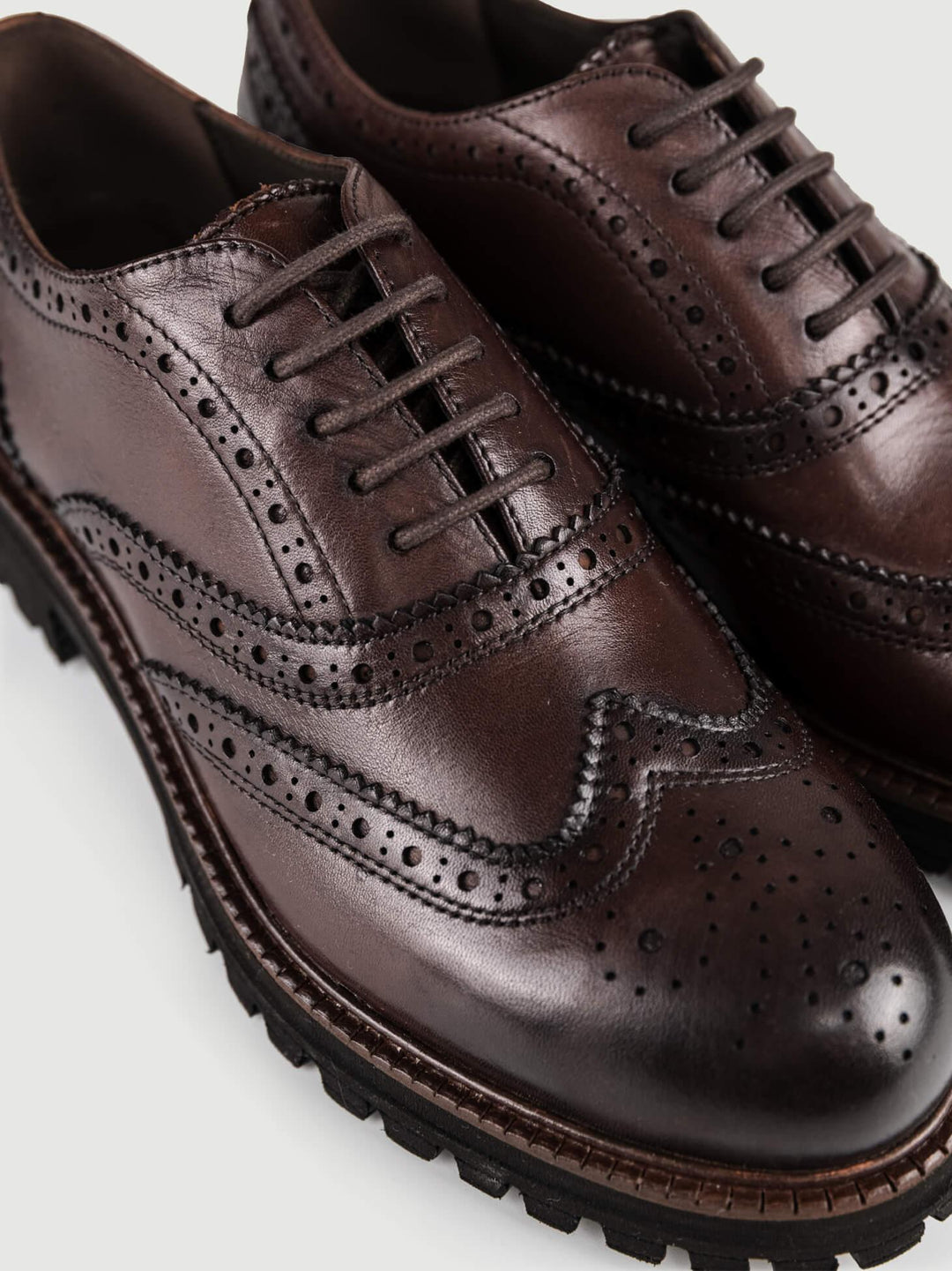 FRANCESINA IN PELLE SFUMATA TESTA MORO 35034 T MORO BRAIN 