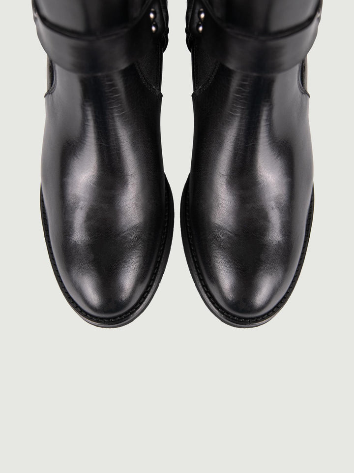 STIVALETTO NERO  CON STAFFA TRPR5005 NERO ANDREA MORANDO 