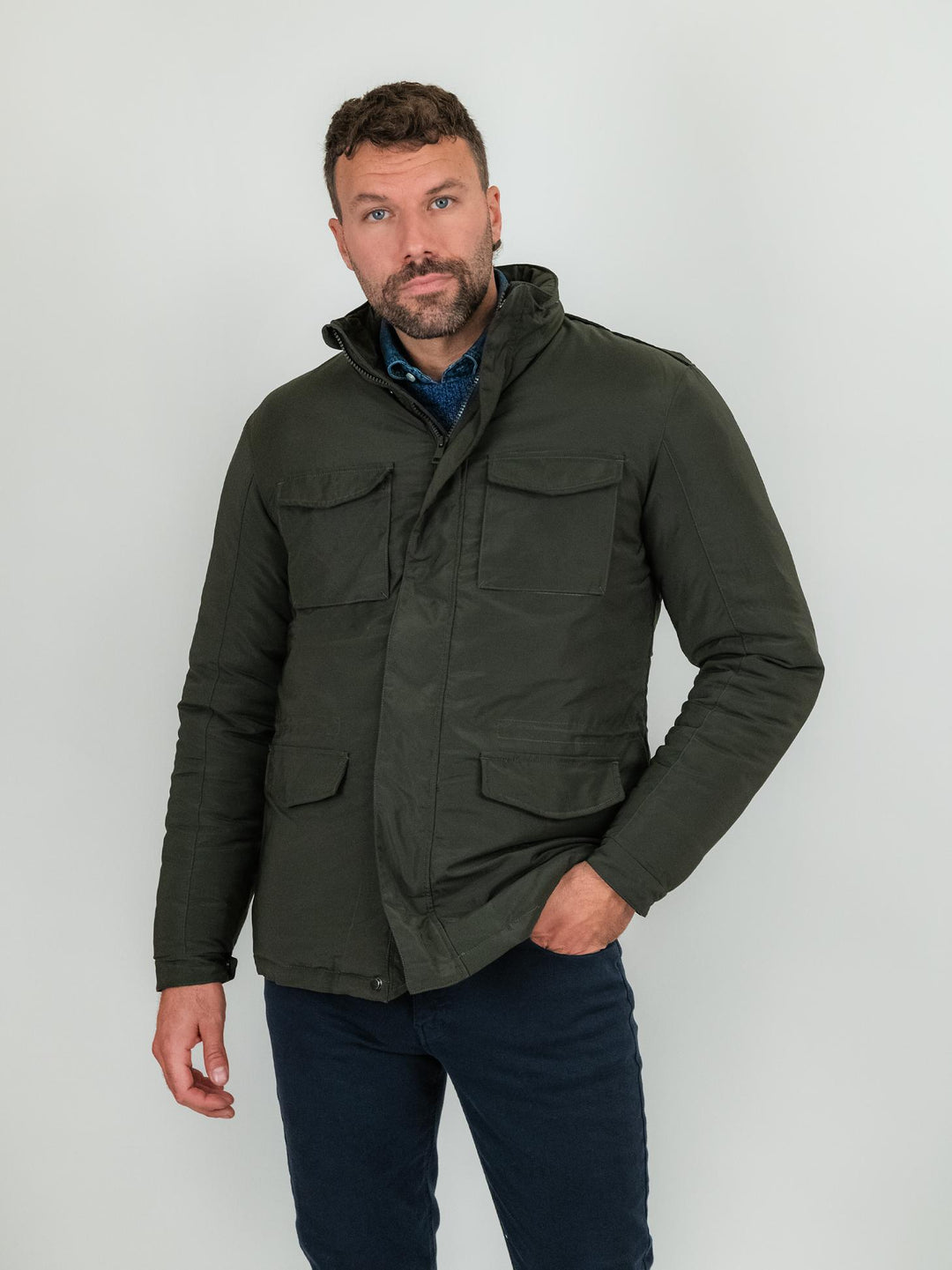 Field jacket verde militare scuro imbottita BU25W02JKPOLYT400 317 ANDREA MORANDO 
