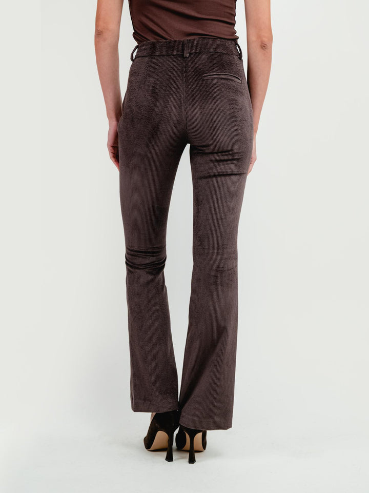 PANTALONE A ZAMPA IN VELLUTO A COSTE TESTA MORO 87482VRS CAFFE ANDREA MORANDO 