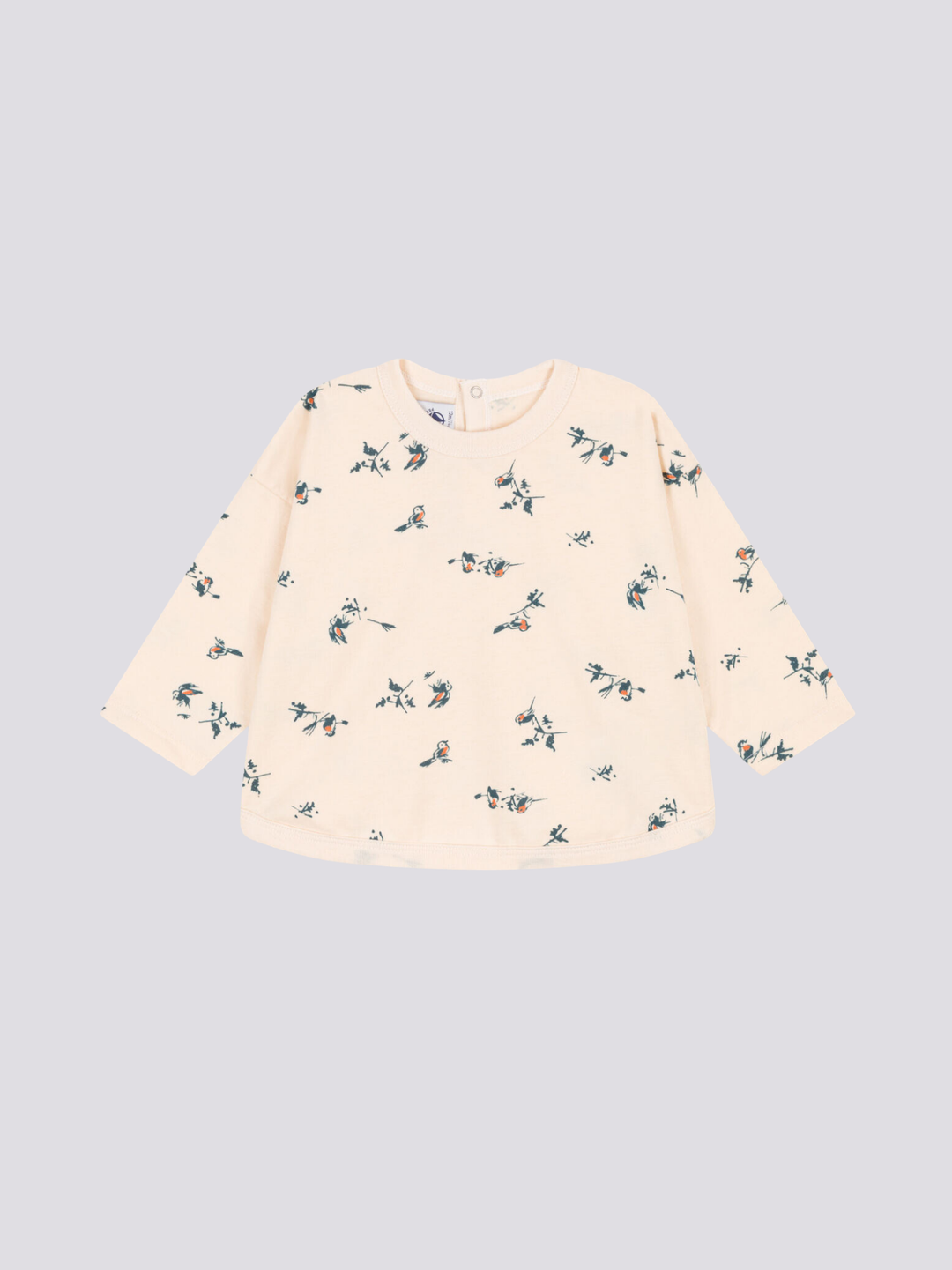 MAGLIA A MANICHE LUNGHE IN JERSEY STAMPATO A08FN 01 PETIT BATEAU 