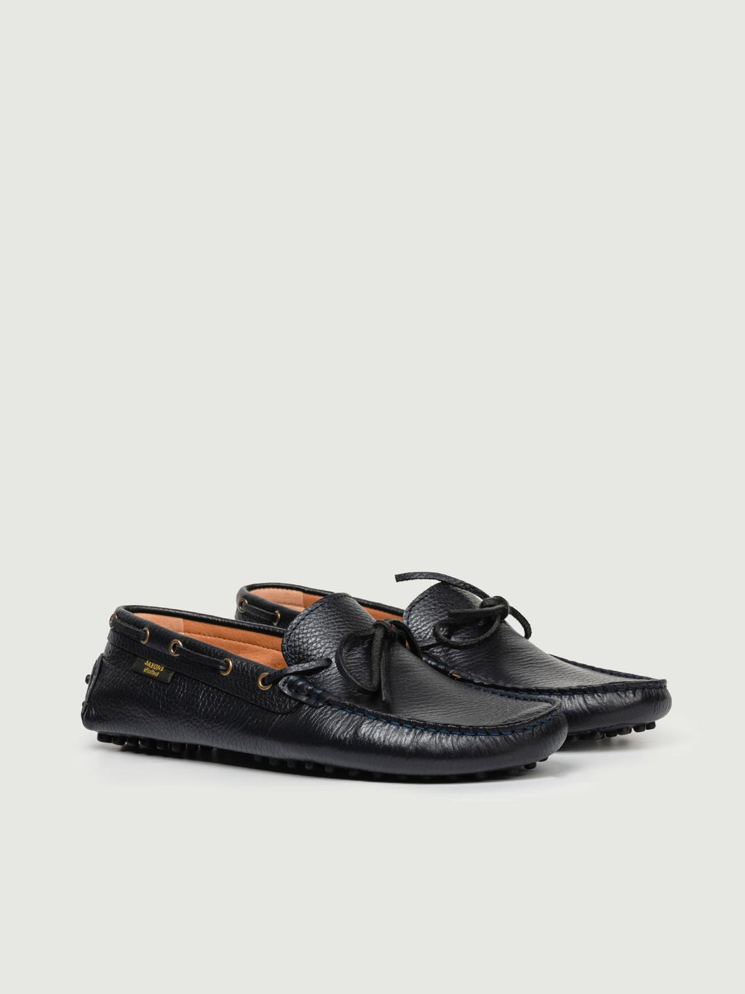 MOCASSINO CON GOMMINI IN PELLE BLU
