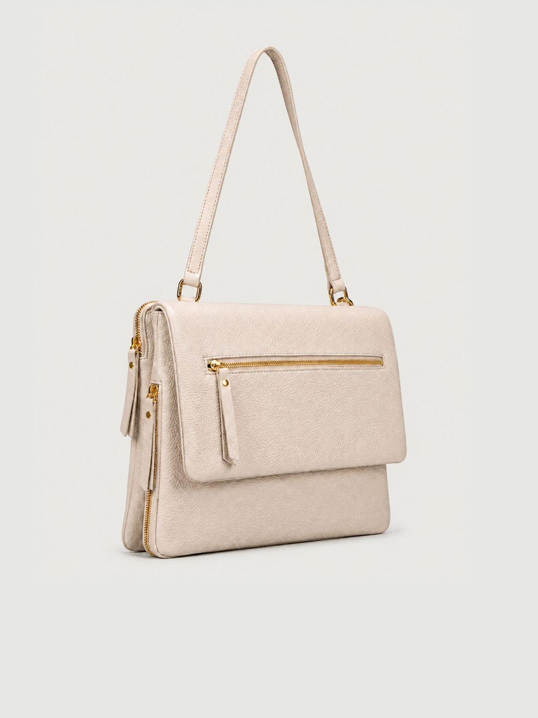 Borsa a spalla Luna in pelle martellata panna LUNA PANNA BIMOR 