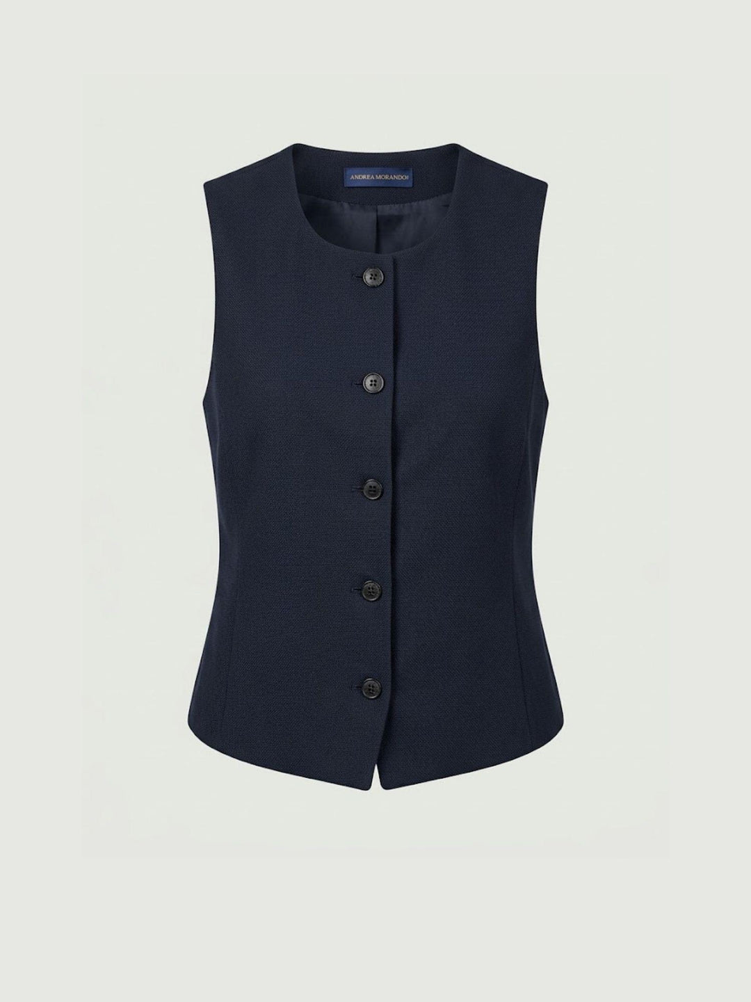 Gilet con fiocco posteriore navy ISOTTA BLU ANDREA MORANDO 