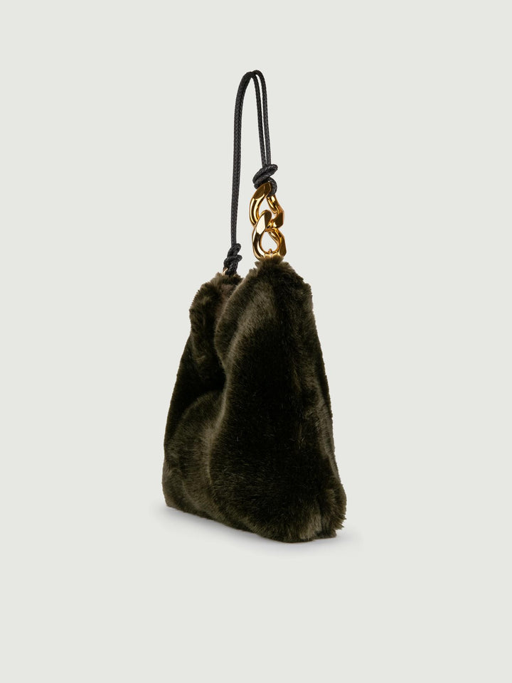 BORSA A SPALLA IN ECOPELLICCIA KAKI LESLIE KAKI A POINT ETC 
