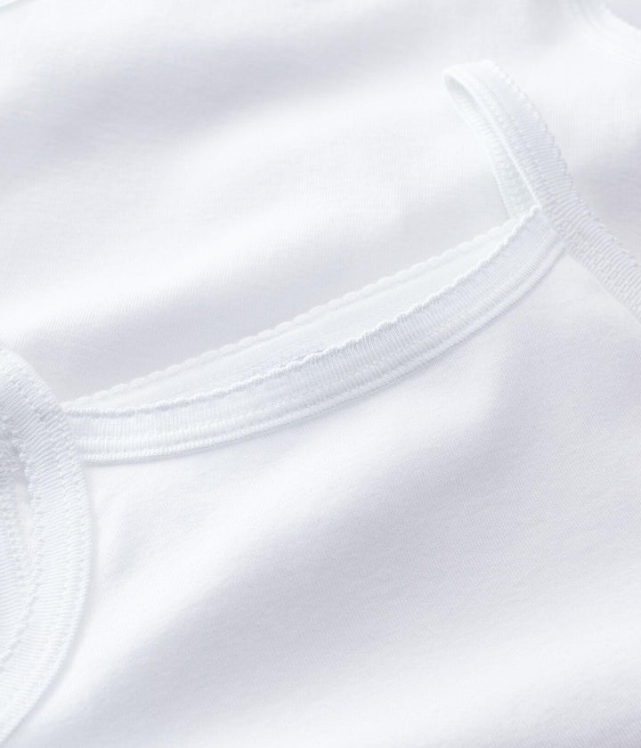 Confezione Da 2 Canottiere Con Spalline Bianche Bambina A01F9 00 PETIT BATEAU 