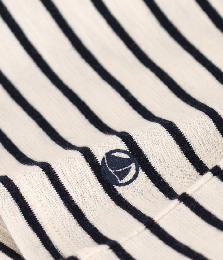 T-SHIRT A RIGHE IN JERSEY FIAMMATO BAMBINA A0A2B 01 PETIT BATEAU 