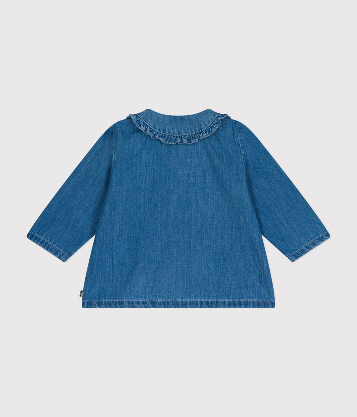 Blusa in denim leggero neonato A0B3B 01 PETIT BATEAU 