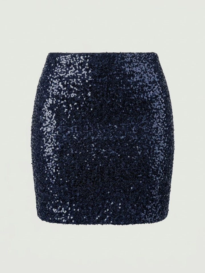 Minigonna a fascia in paillettes blu 2268 8 ANDREA MORANDO 