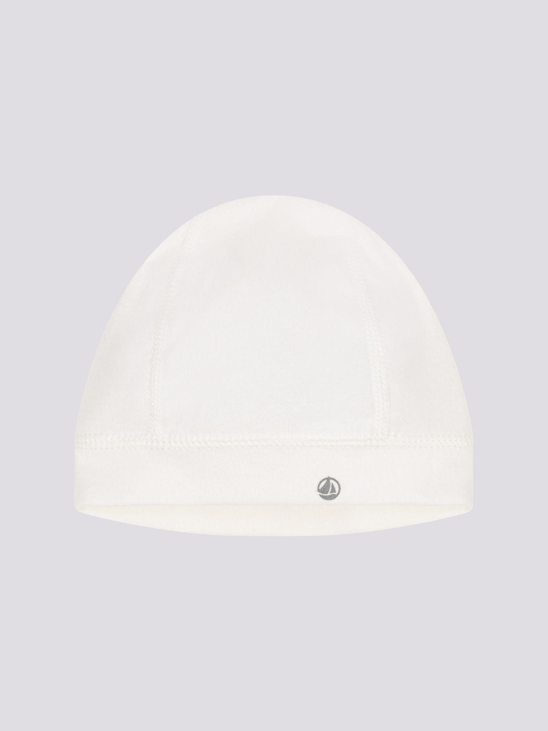 Cuffietta nascita in cotone con logo A09GG 01 PETIT BATEAU 