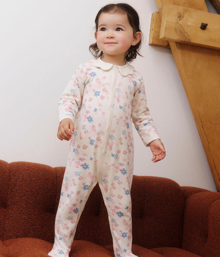 Pigiama in tessuto felpato spazzolato con stampa a fiori A0DWT 01 PETIT BATEAU 