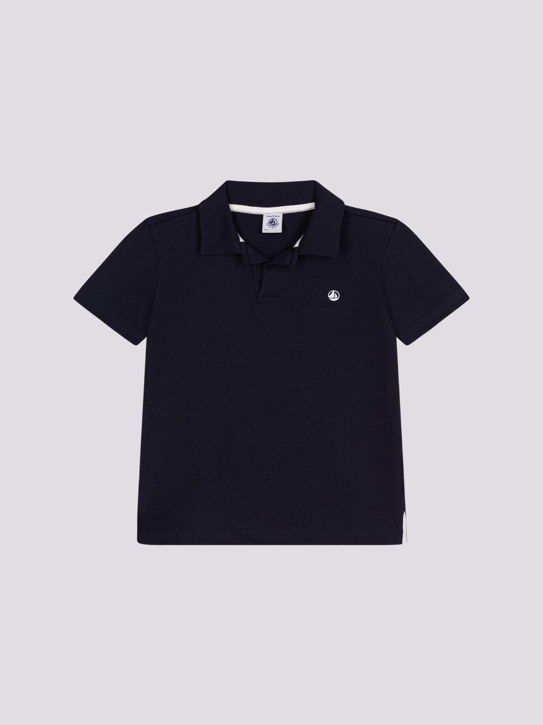 POLO BLU A MANICHE CORTE IN COTONE BAMBINO A0A1V 02 PETIT BATEAU 