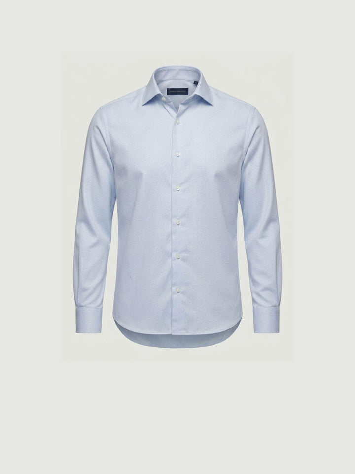 Camicia collo francese con taschino in cotone azzurra slim BARBADOS/SLIM 3 ANDREA MORANDO 