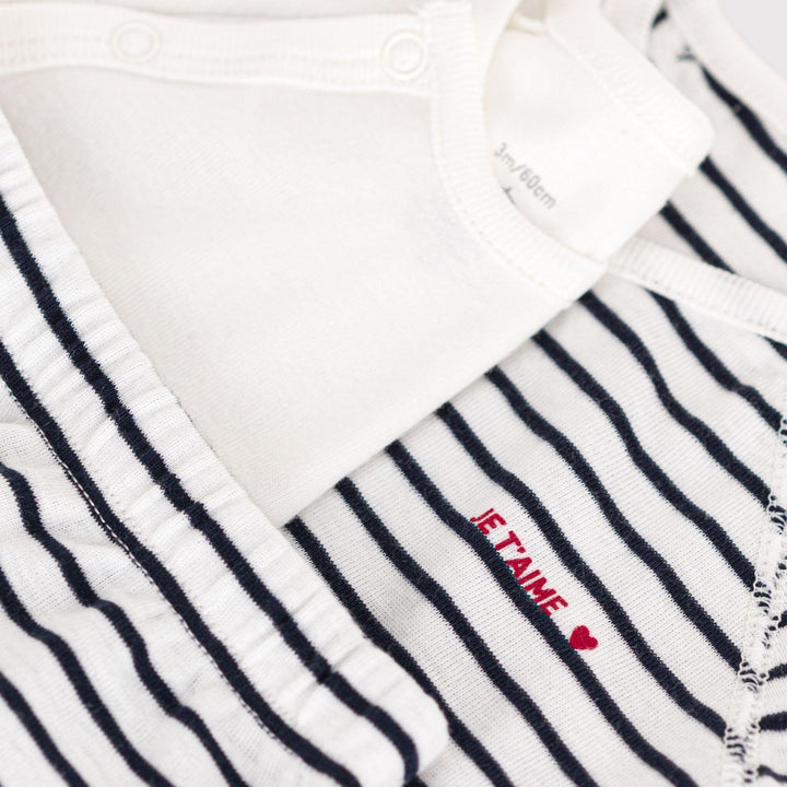 COMPLETO CON 3 PEZZI A RIGHE PER BEBÈ A084V 01 PETIT BATEAU 