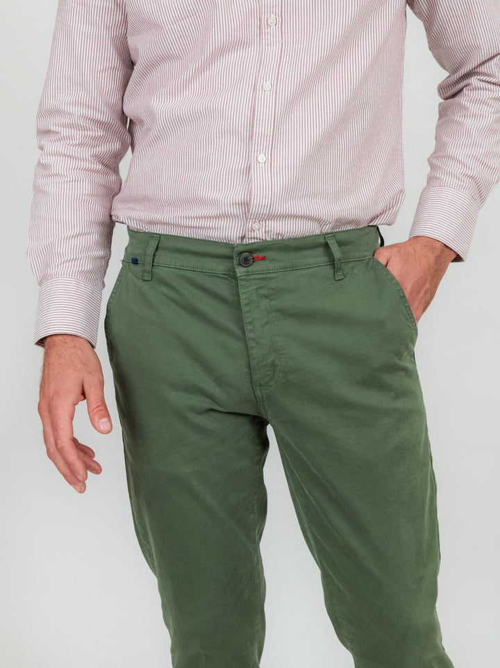 PANTALONE CHINOS VERDE SCURO 75903TO SALVIA ANDREA MORANDO 