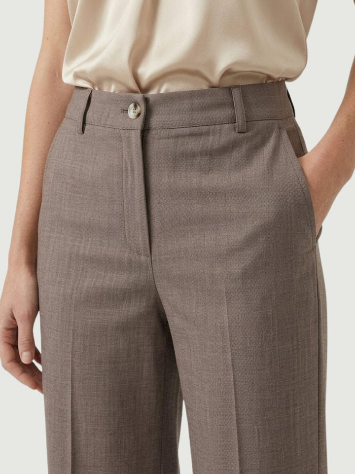 Pantaloni a palazzo con pences tortora P3037 MORO ANDREA MORANDO 
